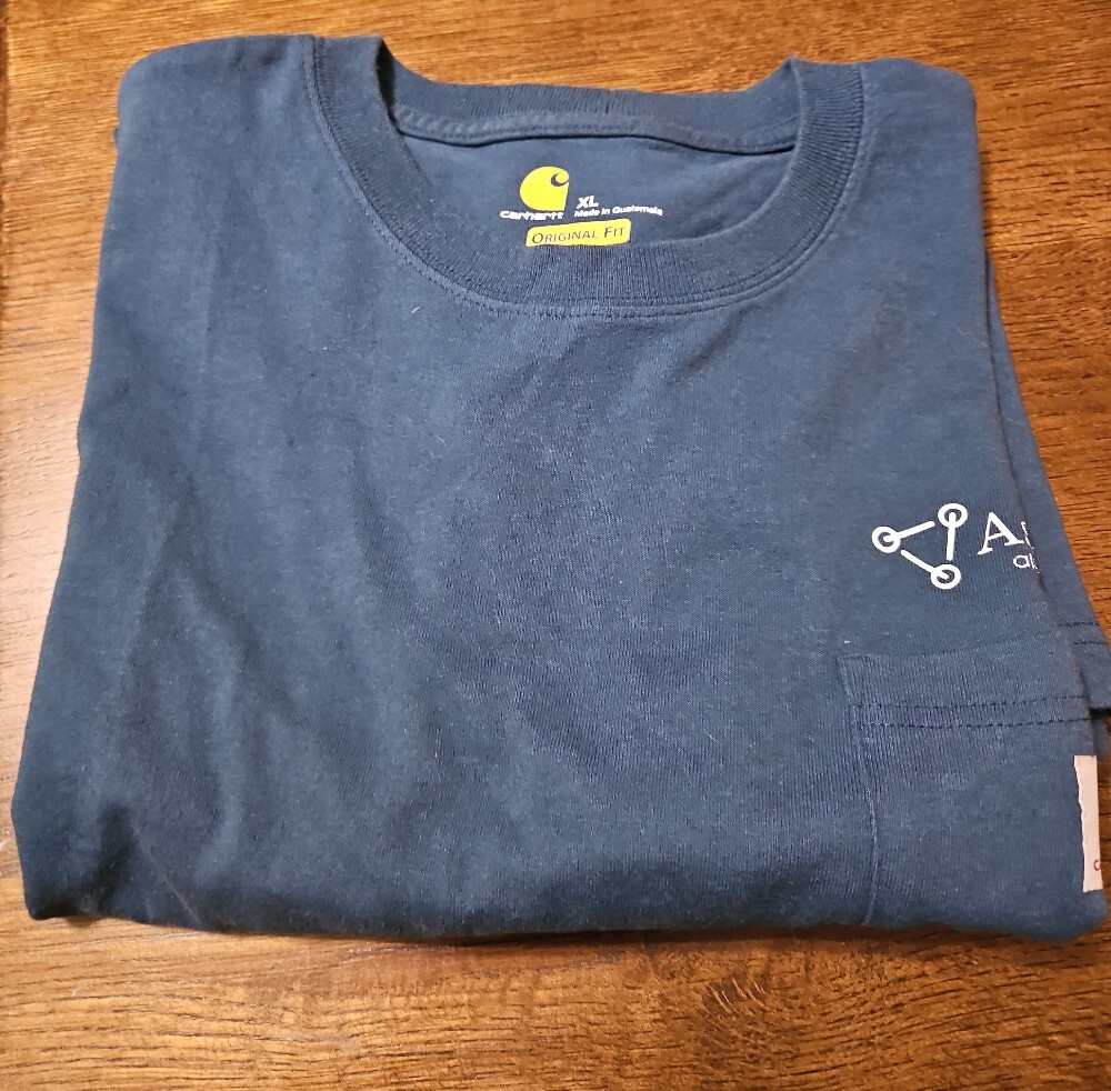 Carhartt Navy Blue Long-Sleeve Pocket Tee with Ashland Logo - Picture 3 of 3